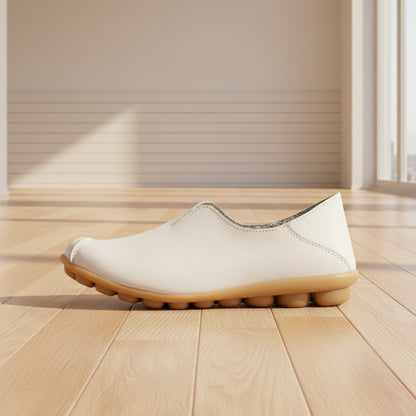 Chaussures Plates Cuir Véritable Femme