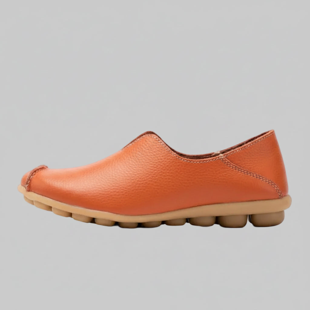 Chaussures Plates Cuir Véritable Femme