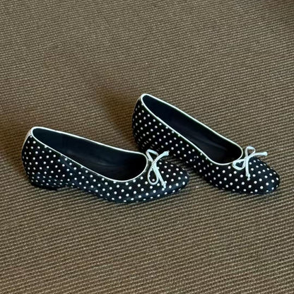 Chaussures Mary Jane Plates Pois & Nœud Femme