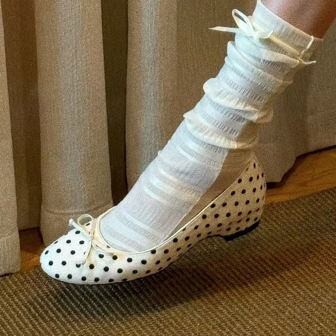 Chaussures Mary Jane Plates Pois & Nœud Femme