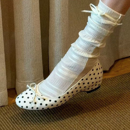 Chaussures Mary Jane Plates Pois & Nœud Femme
