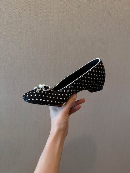 Chaussures Mary Jane Plates Pois & Nœud Femme