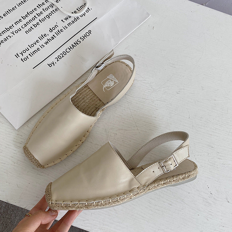 Sandales Plates Femme Style Pêcheur Rétro